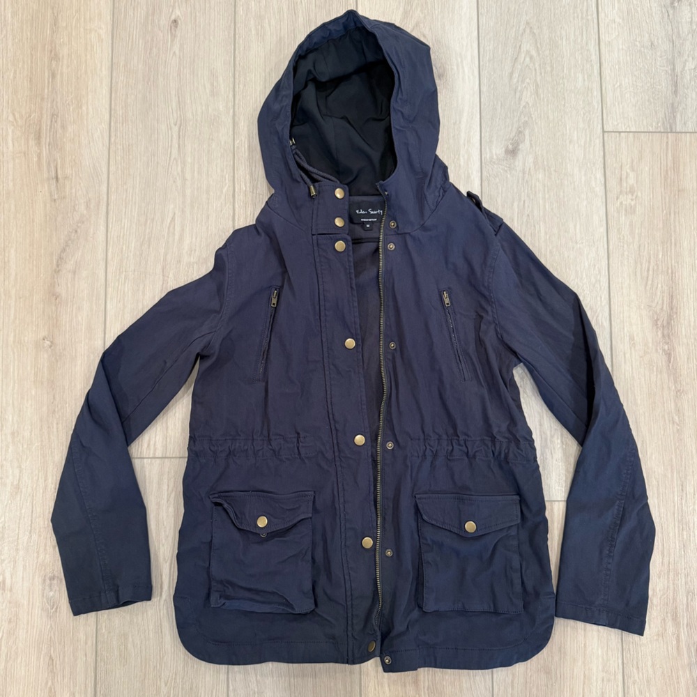 EDEN SOCIETY Women’s Dark Grey Hooded Utility Jacket Size M